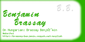 benjamin brassay business card